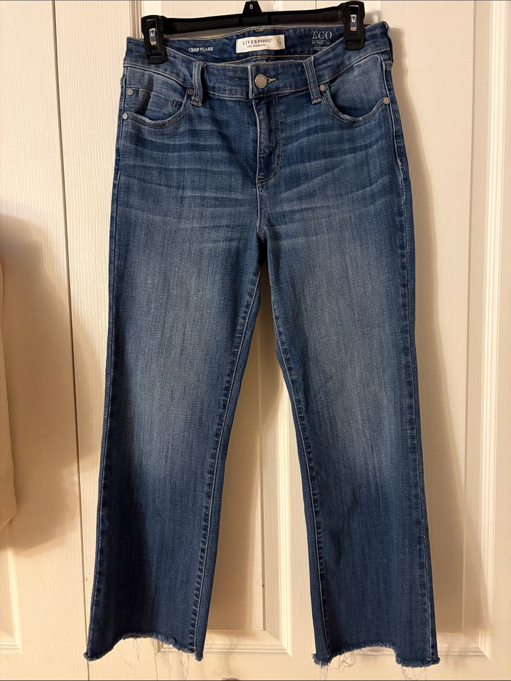 Liverpool Medium Blue Crop Flare Jeans